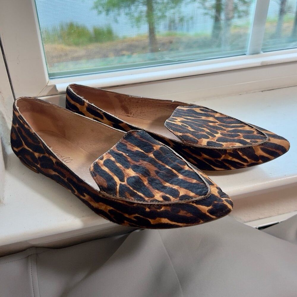 Madewell The Lou Loafer Shoe Calf Hair Animal Print Women’s Size 8.5